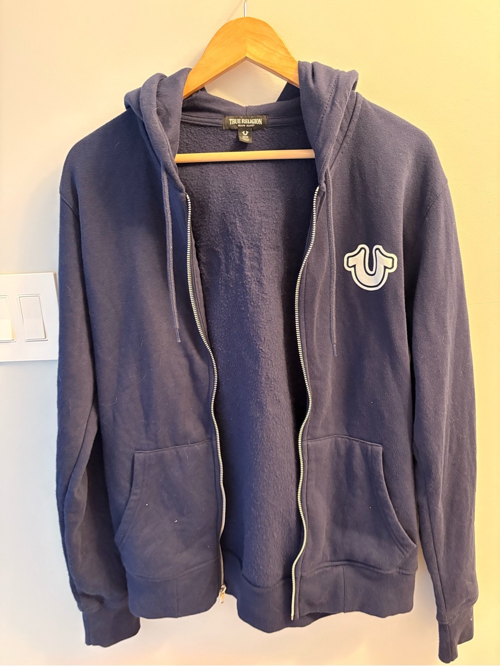 True Religion Navy Zip-Up Hoodie